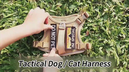 Tactical Dog Harness, Reflective Vest, Vertical Handle, Outdoor Training